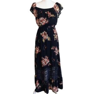 Abercrombie & Fitch Navy Blue and Floral Maxi Dress
